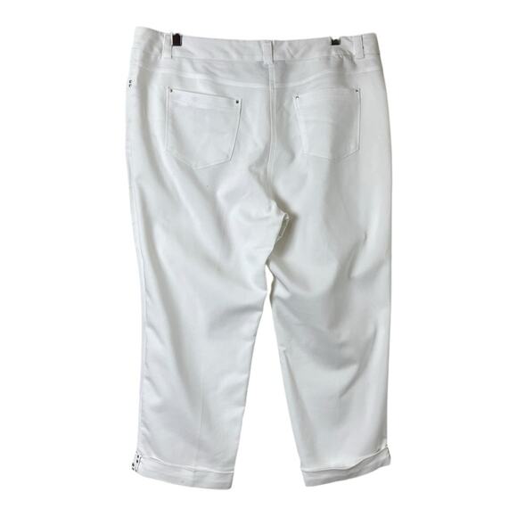 Style & Co. White Crop Pants Cuffed Mid Rise Stretch Women’s Plus Size 14 - Picture 2 of 9